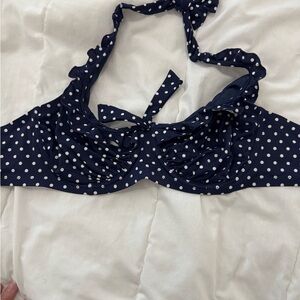 Navy Polka Dot Bikini Top